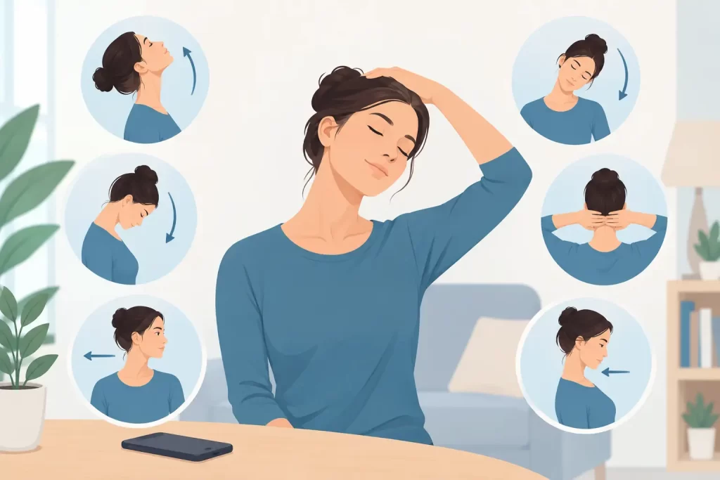 7 exerciții pentru gât după telefon, acasă